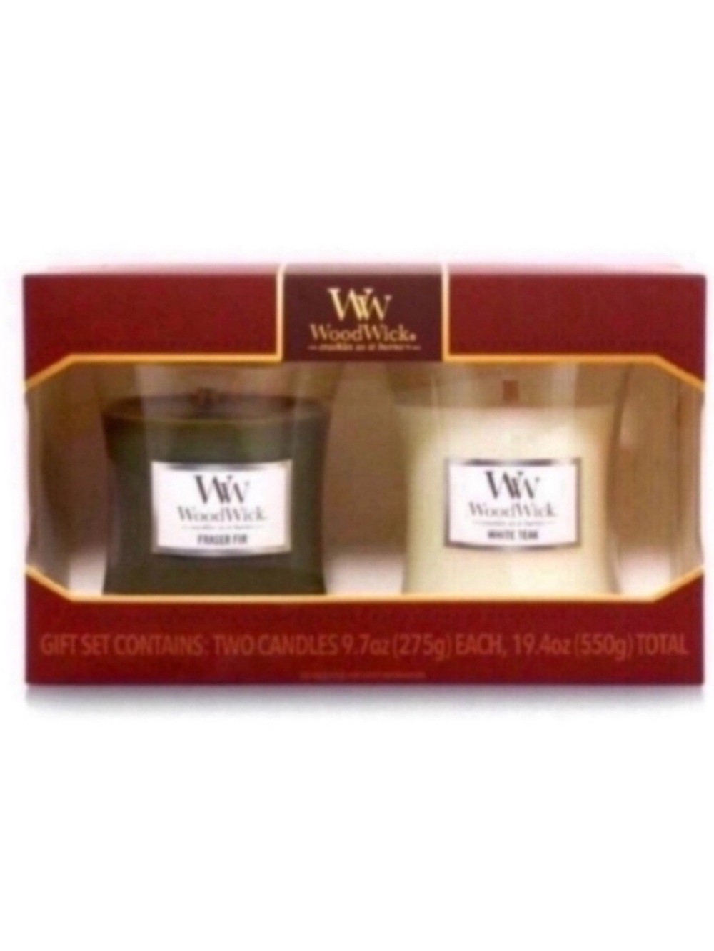 New Woodwick Candle Set White Teak Candle and Fraser Fir Candle